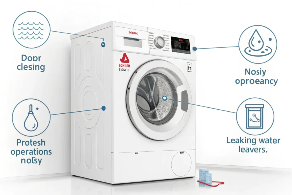 رایج‌ترین مشکلات لباسشویی بوش و روش رفع آن‌ها