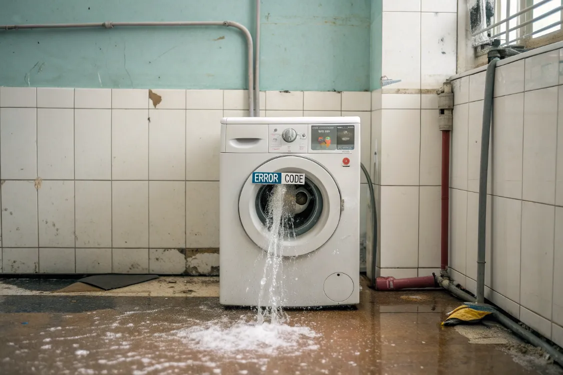 خرابی‌های رایج لباسشویی بکو و علت آن‌ها