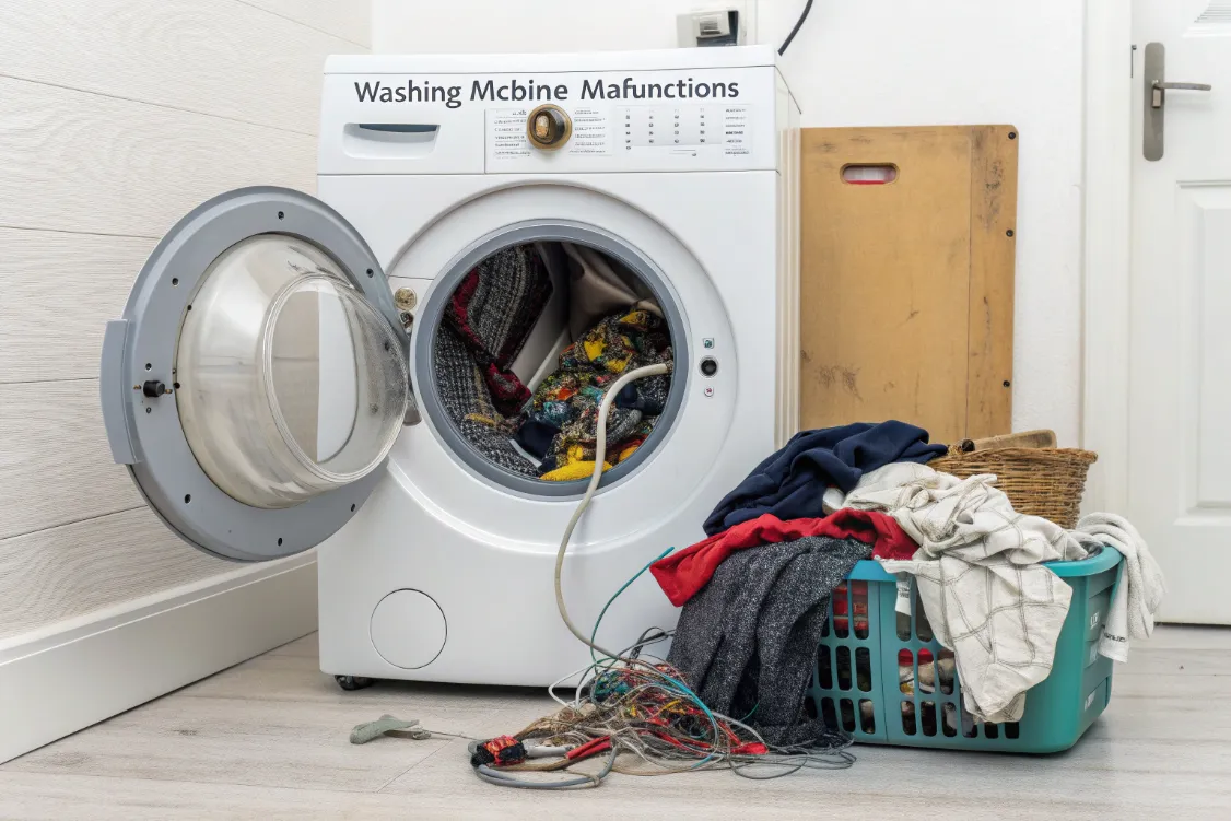 خرابی‌های رایج لباسشویی بکو و علت آن‌ها