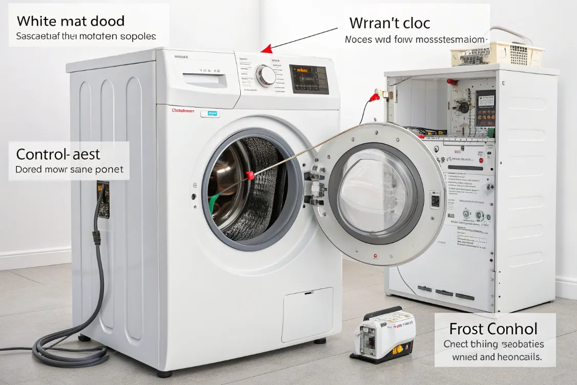 خرابی‌های رایج لباسشویی بکو و علت آن‌ها